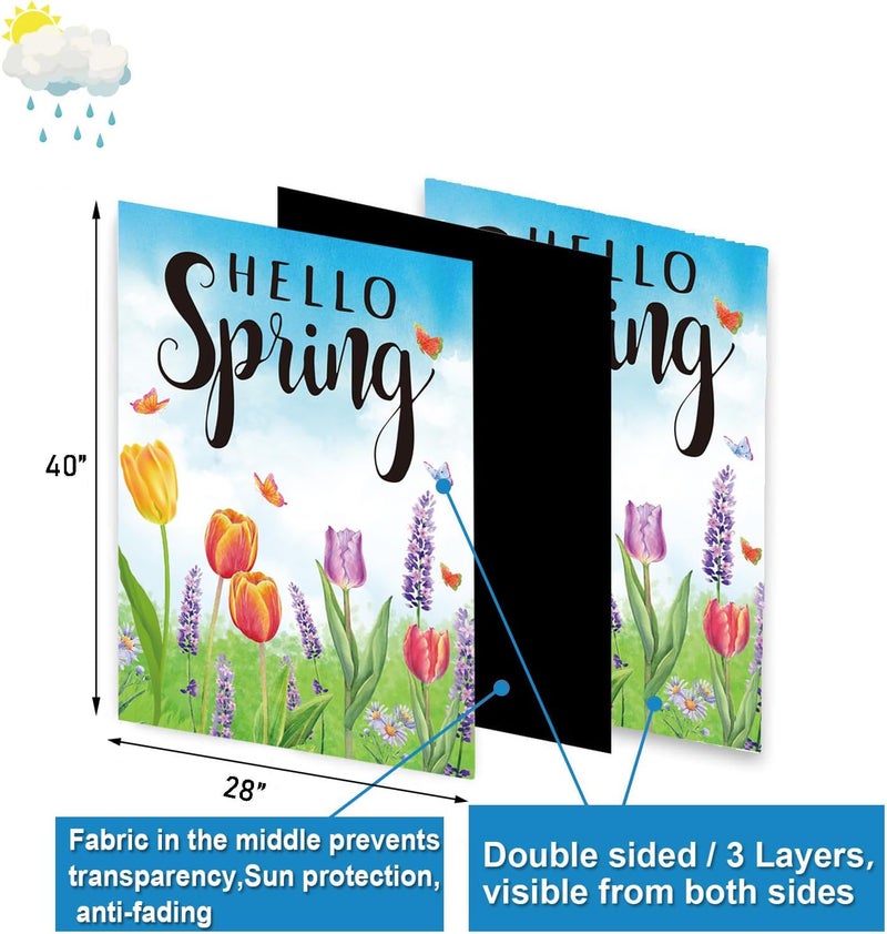 Pating Seasonal Garden Flags Set of 12 Double Sided 28 x 40 Inch Yard Flags, Large House Flags for Outside, Fall Winter Halloween Christmas Outdoor Flags, Holiday Garden Flags for All Seasons - Image 2